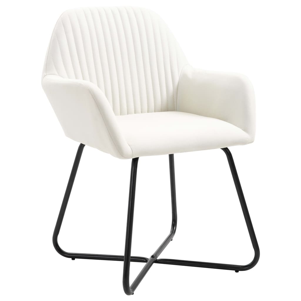 vidaXL Valgomojo kėdės, 6 vnt., krem. spalvos, audinys (3x249809)