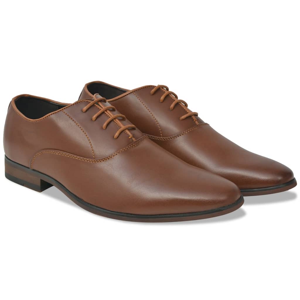 vidaXL Vyriški batai, suvarstomi, rudi, dydis 42, PU oda