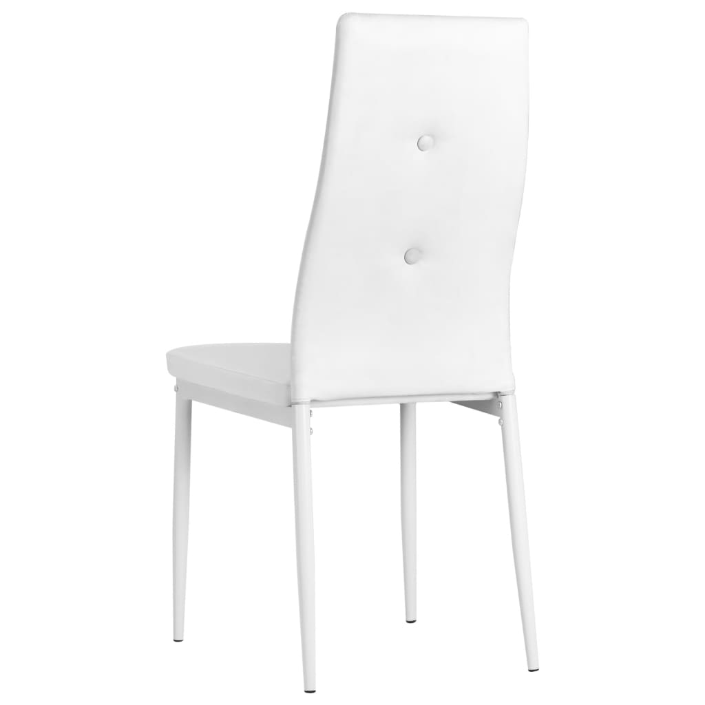 vidaXL Valgomojo kėdės, 6vnt., baltos, dirbtinė oda