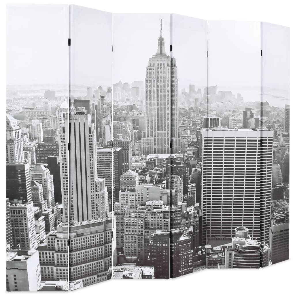 vidaXL Kambario pertvara, 228x170 cm, Niujorkas dieną, juoda ir balta