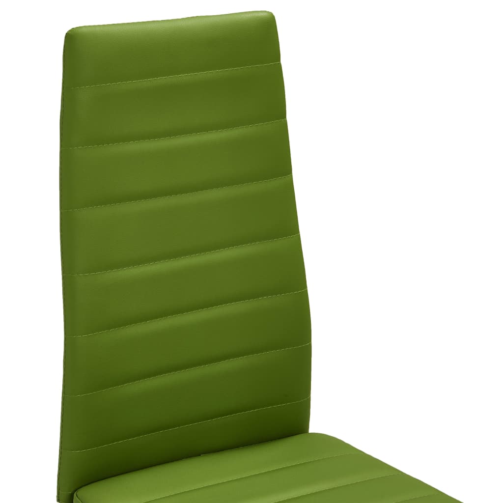vidaXL Valgomojo kėdės, 6 vnt., laimo žalios spalvos, dirbtinė oda
