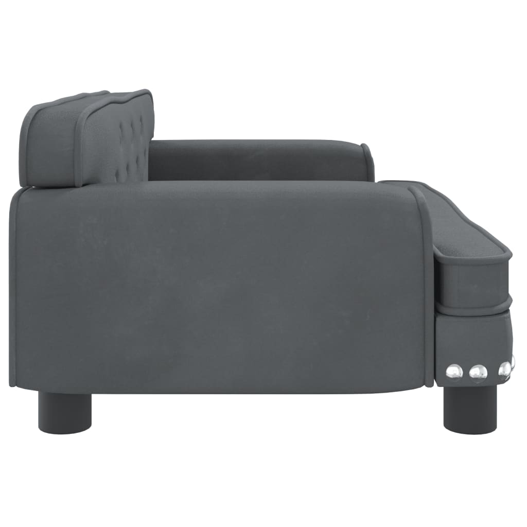 vidaXL Vaikiška sofa, tamsiai pilkos spalvos, 70x45x30cm, aksomas