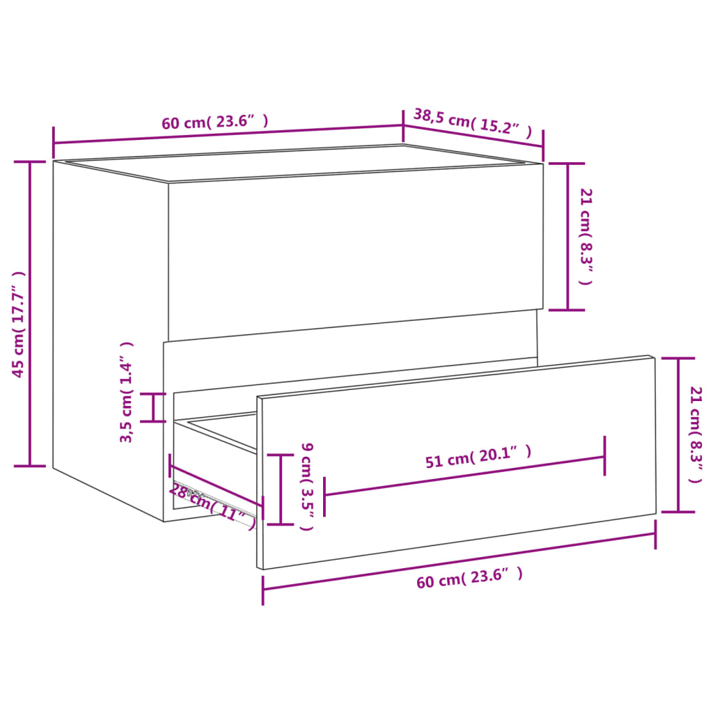 vidaXL Spintelė praustuvui, balta, 60x38,5x45cm, apdirbta mediena