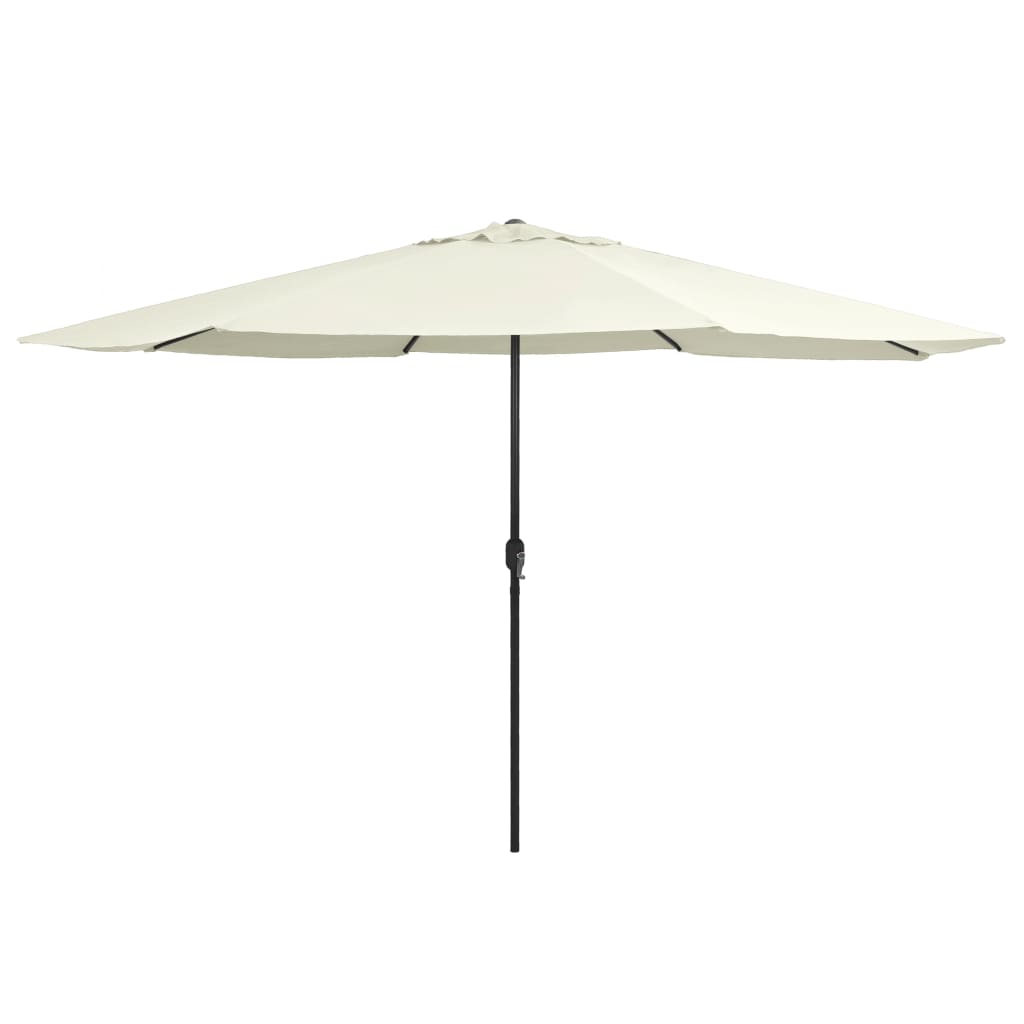 vidaXL Lauko skėtis su metaliniu stulpu, smėlio baltos spalvos, 390cm
