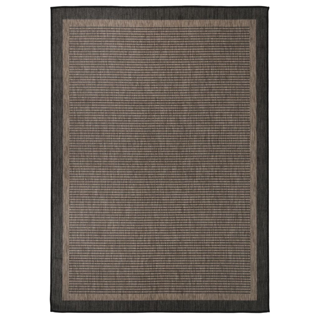 vidaXL Lauko kilimėlis, tamsiai rudas, 120x170cm, plokščio pynimo