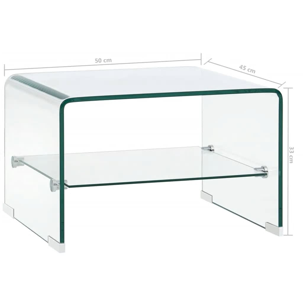 vidaXL Kavos staliukas, skaidrus, 50x45x33 cm, grūdintas stiklas
