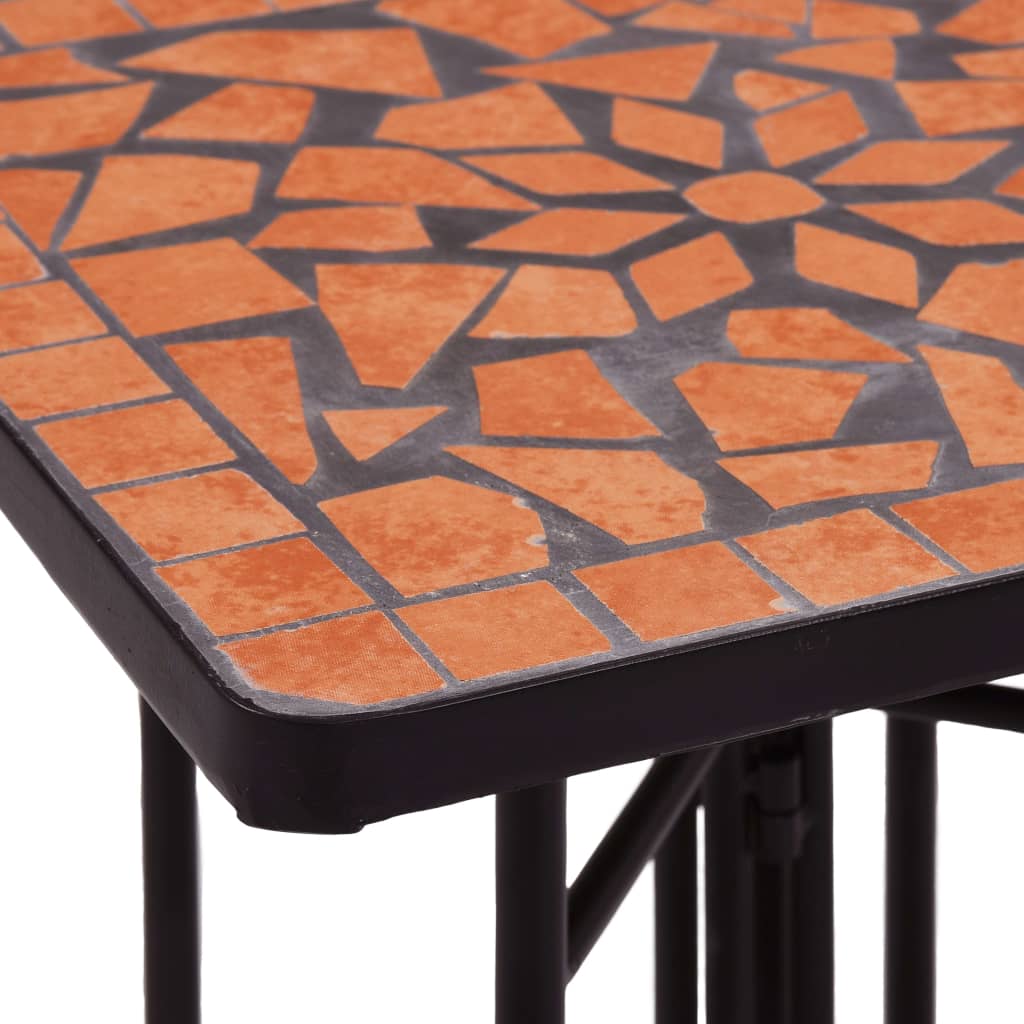 vidaXL Mozaikinis šoninis staliukas, terakota spalvos, keramika
