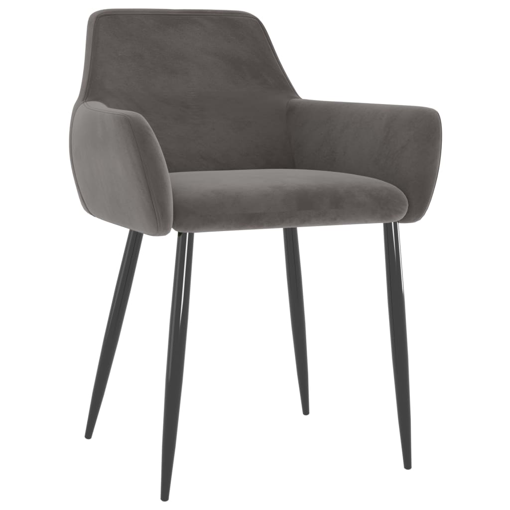 vidaXL Valgomojo kėdės, 6vnt., tamsiai pilkos spalvos, aksomas