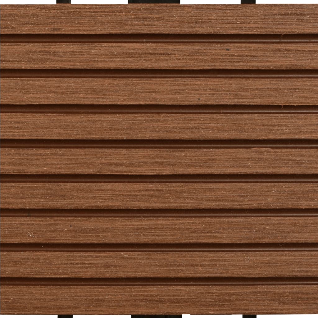 vidaXL Grindų plytelės, 22 vnt., rudos sp., 30x30cm, 2m², WPC