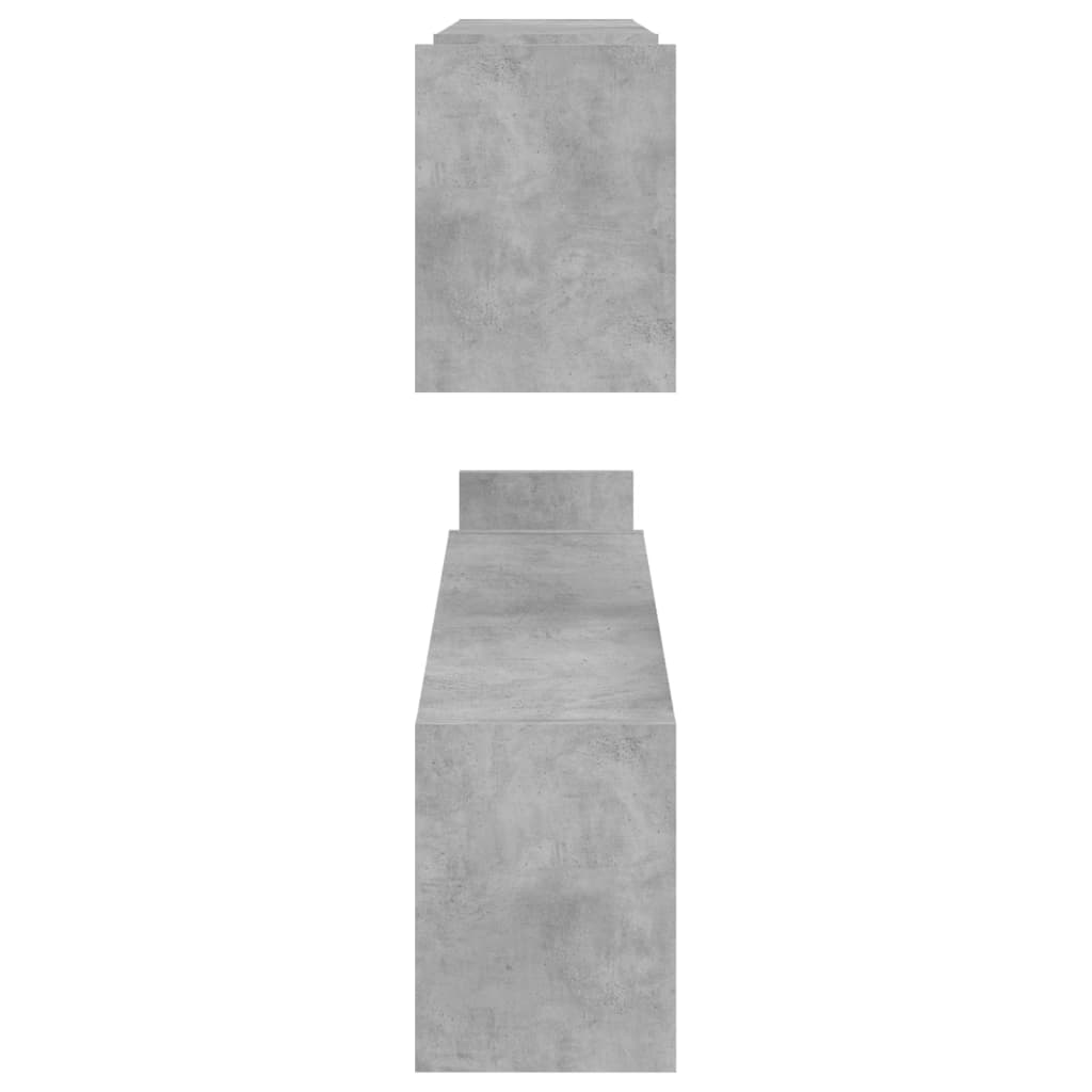 vidaXL Sieninės lentynos, 2vnt., betono pilkos, 100x15x20cm, MDP