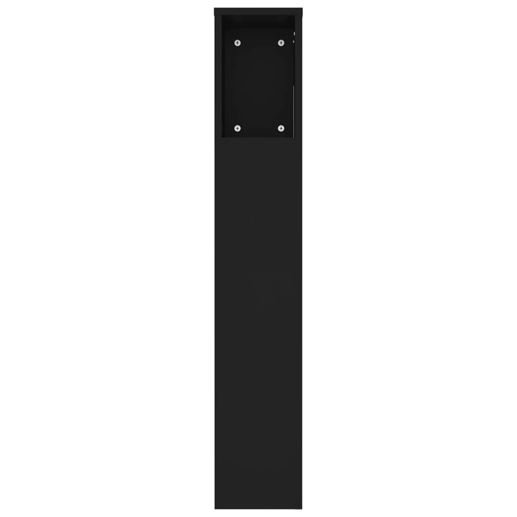 vidaXL Galvūgalis-spintelė, juodos spalvos, 220x18,5x104,5cm