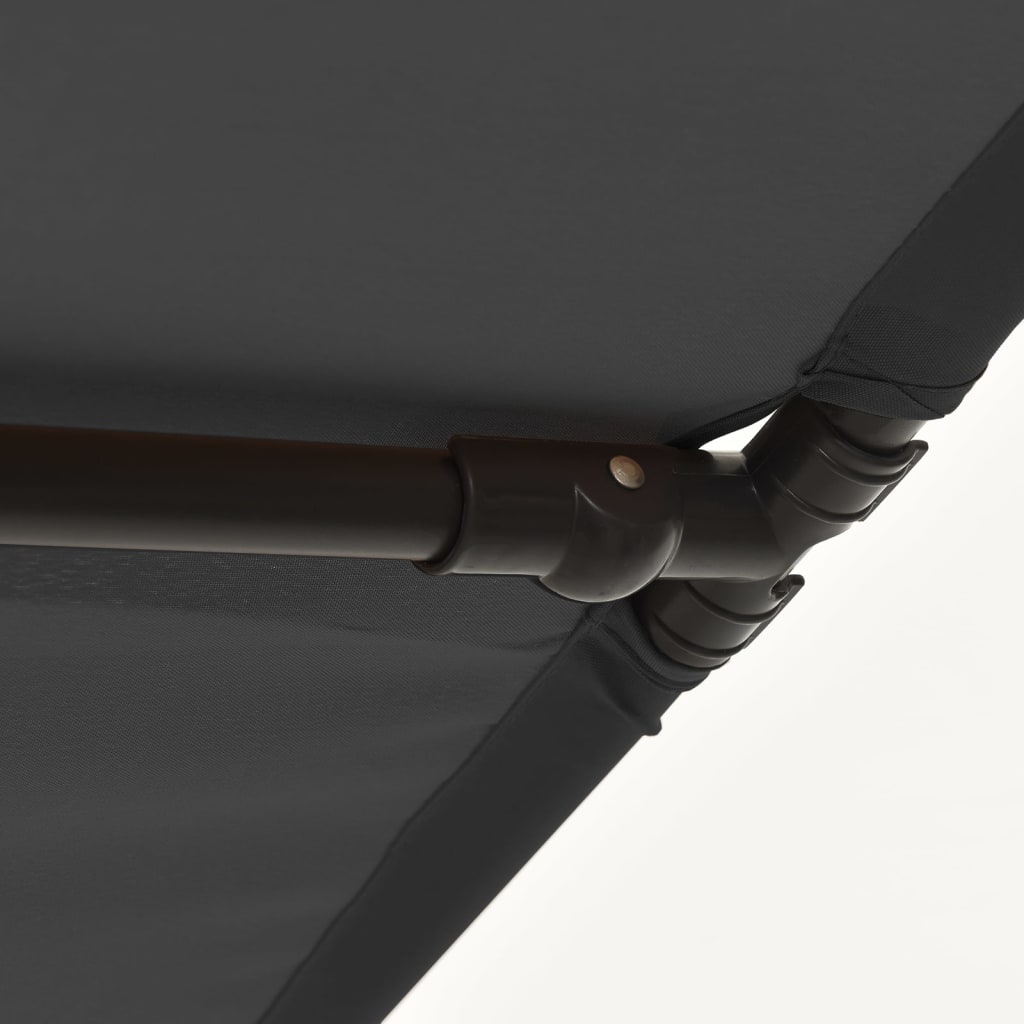 vidaXL Lauko skėtis su aliuminio stulpu, antracito spalvos, 180x110cm