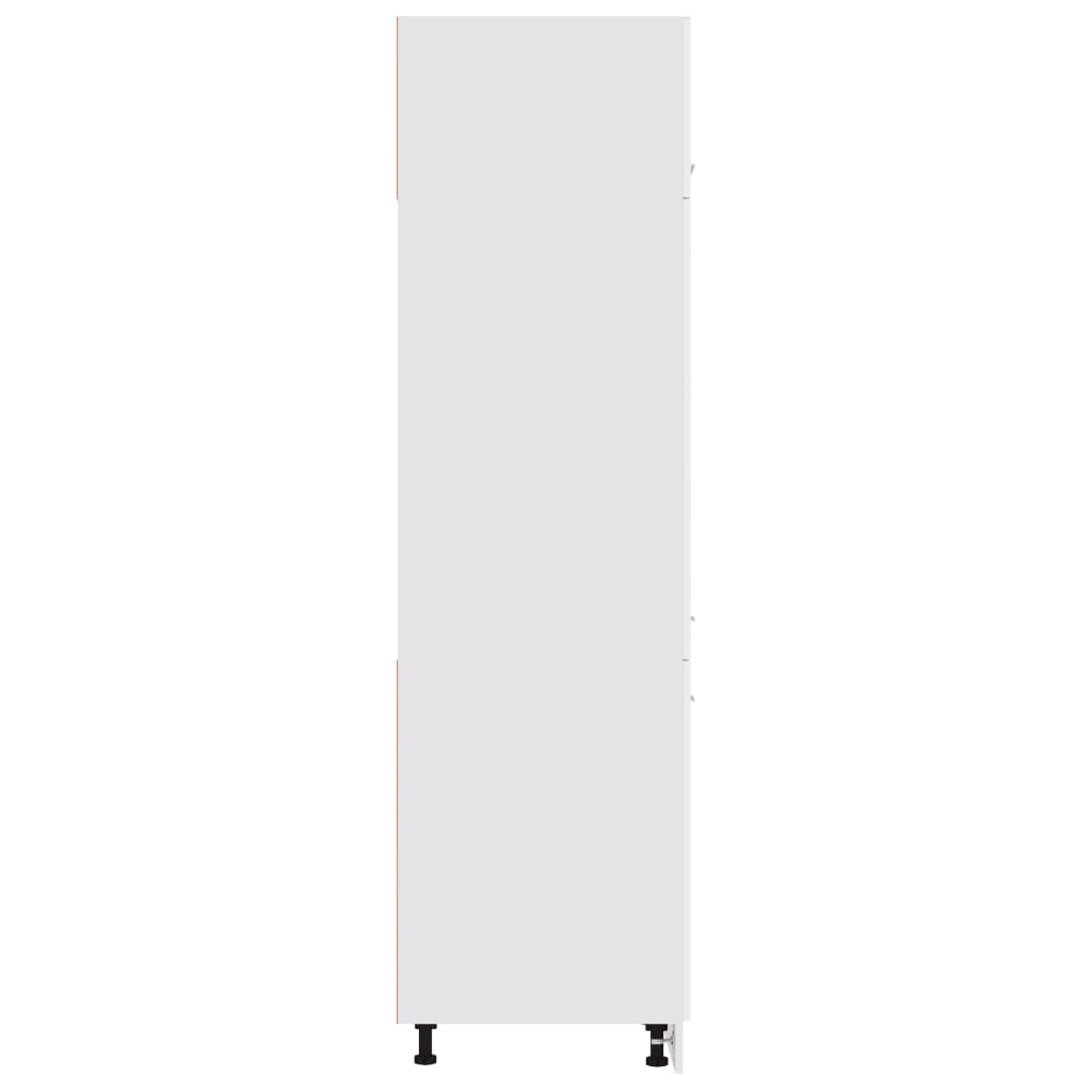 vidaXL Šaldytuvo spintelė, baltos spalvos, 60x57x207cm, MDP, blizgi