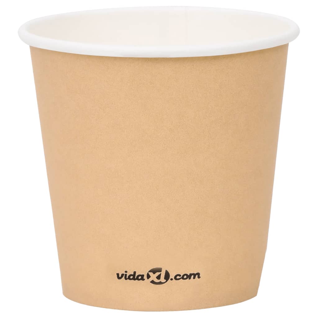 vidaXL Popieriniai kavos puodeliai, 1000vnt., rudos spalvos, 120ml