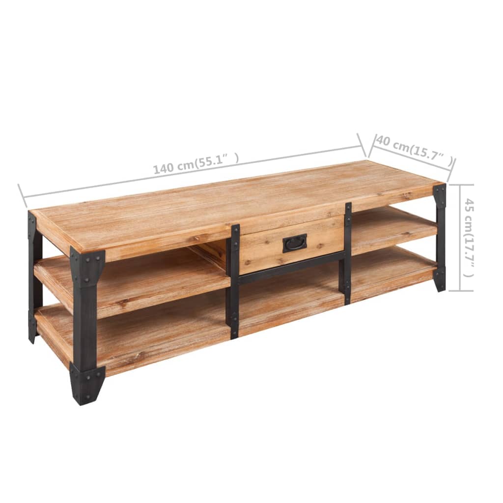 vidaXL TV staliukas, tvirta akacijos mediena, 140x40x45 cm