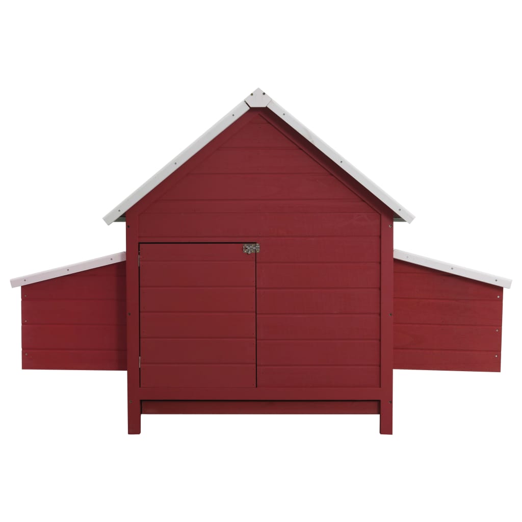 vidaXL Vištidė, raudonos spalvos, 157x97x110cm, mediena