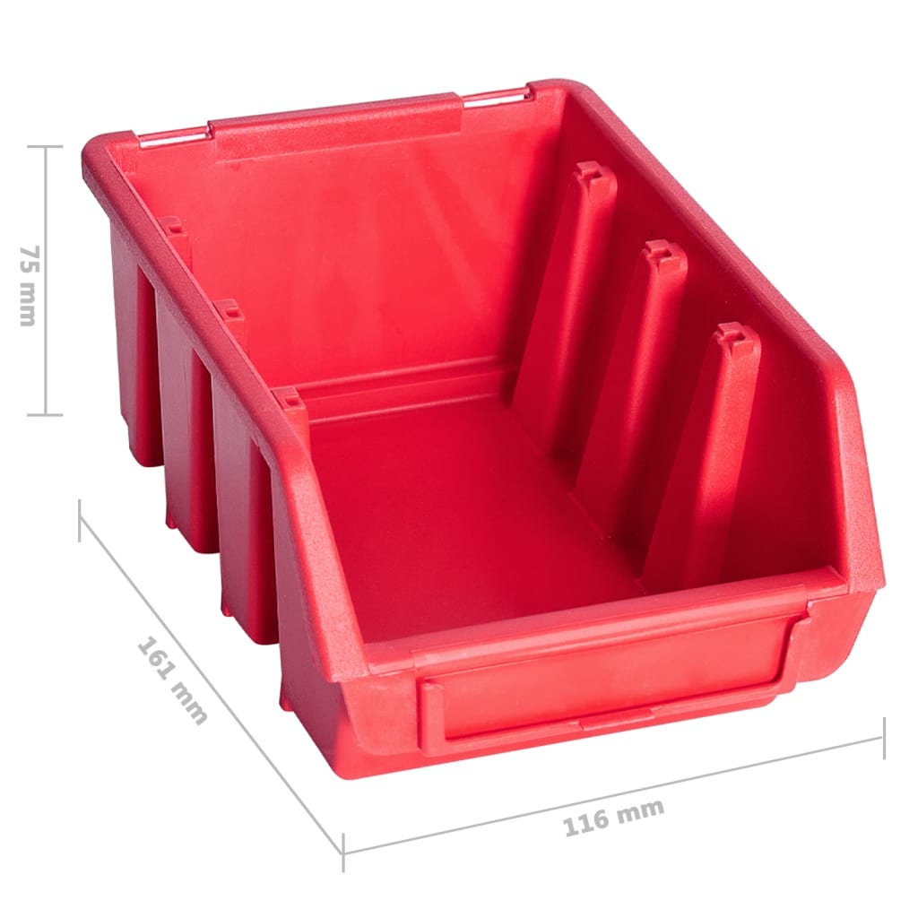 vidaXL Sandėliavimo dėžių rinkinys, 103 dalių, raudonas ir juodas