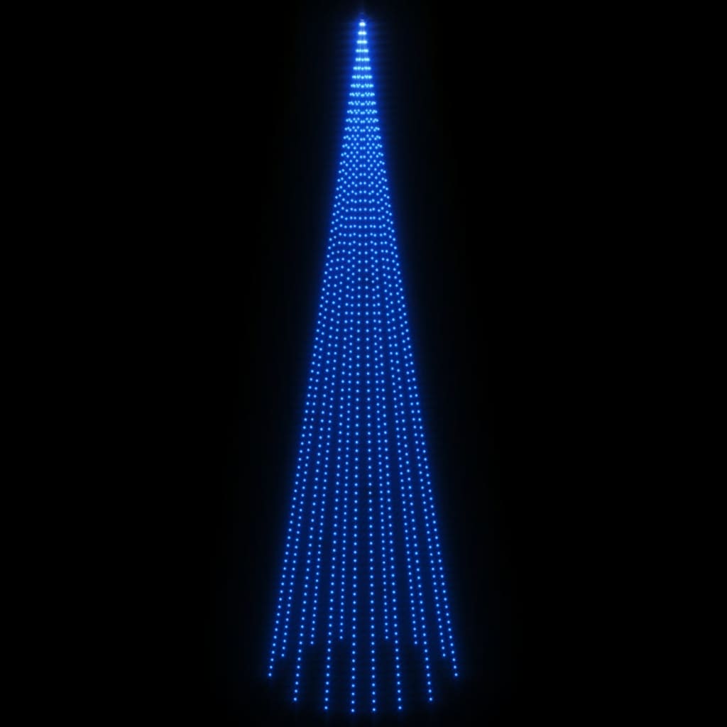 vidaXL Kalėdų eglutė ant vėliavos stiebo, 800cm, 1134 mėlynos LED
