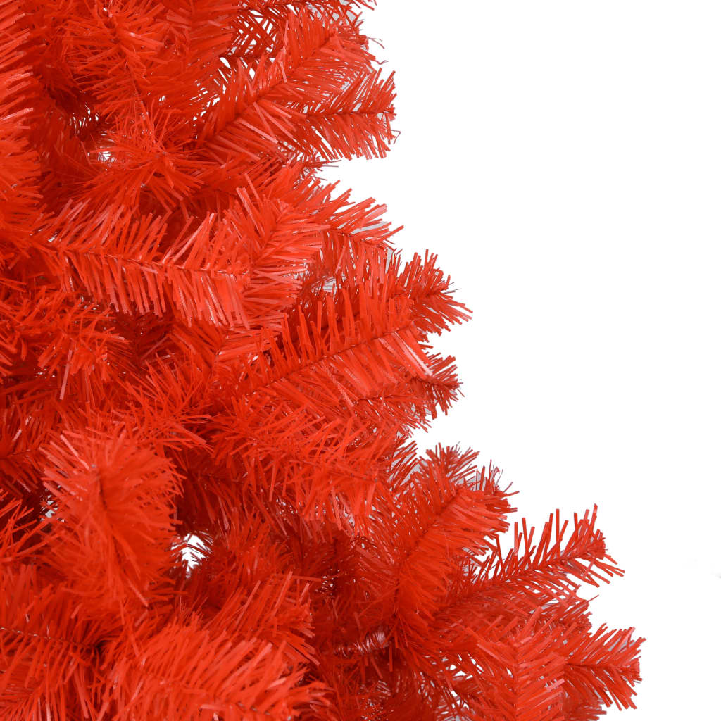 vidaXL Dirbtinė Kalėdų eglutė su žaisliukais, raudona, 180cm, PVC