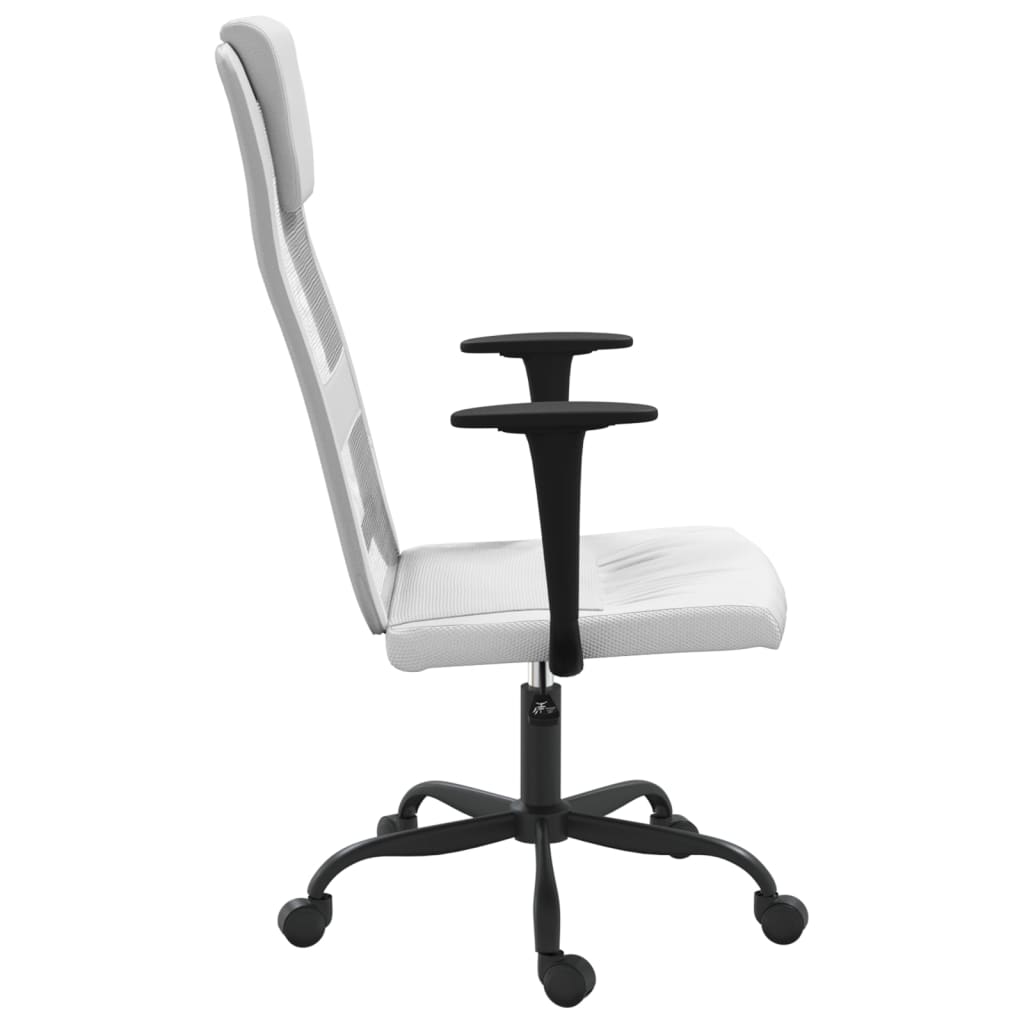 vidaXL Biuro kėdė, balta, tinklinis audinys ir dirbtinė oda