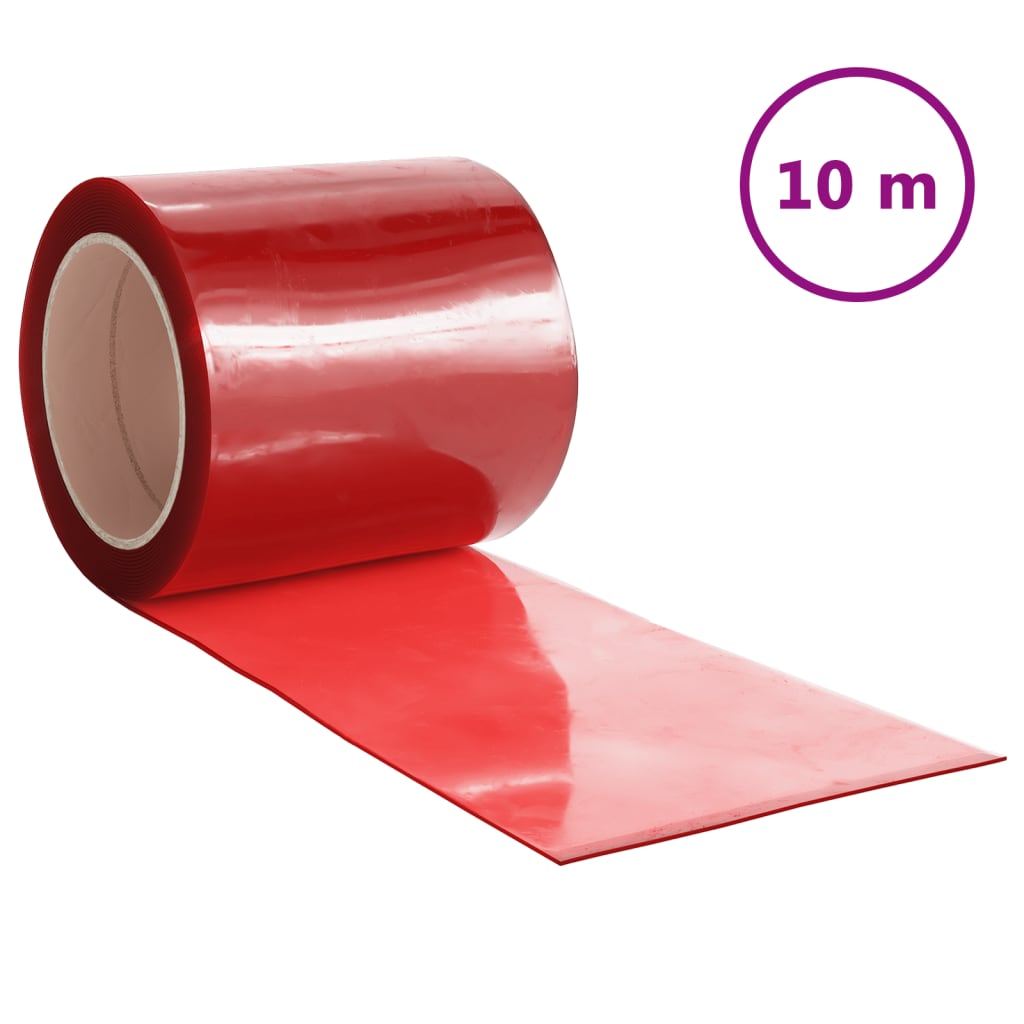 vidaXL Durų užuolaida, raudona, 200mmx1,6mm, 10m, PVC