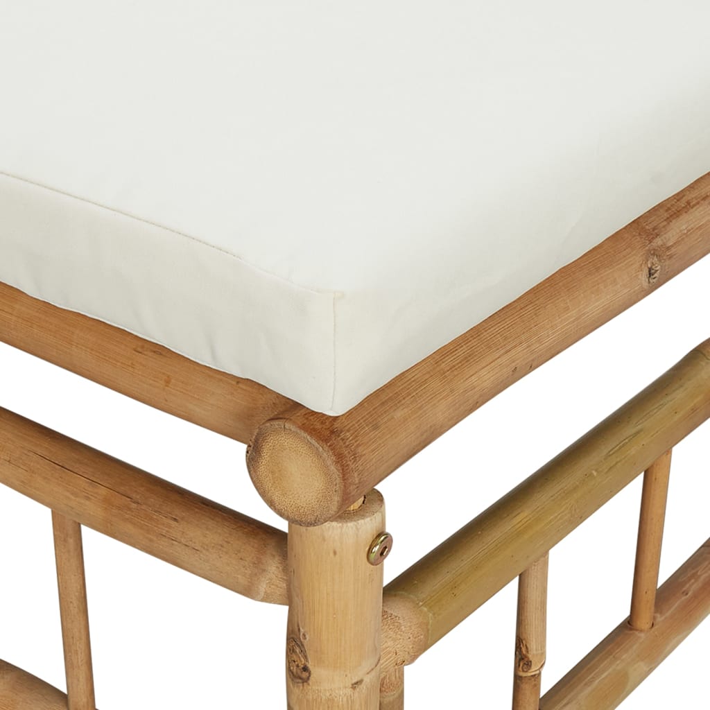 vidaXL Sodo pakoja su kreminės baltos spalvos pagalvėle, bambukas