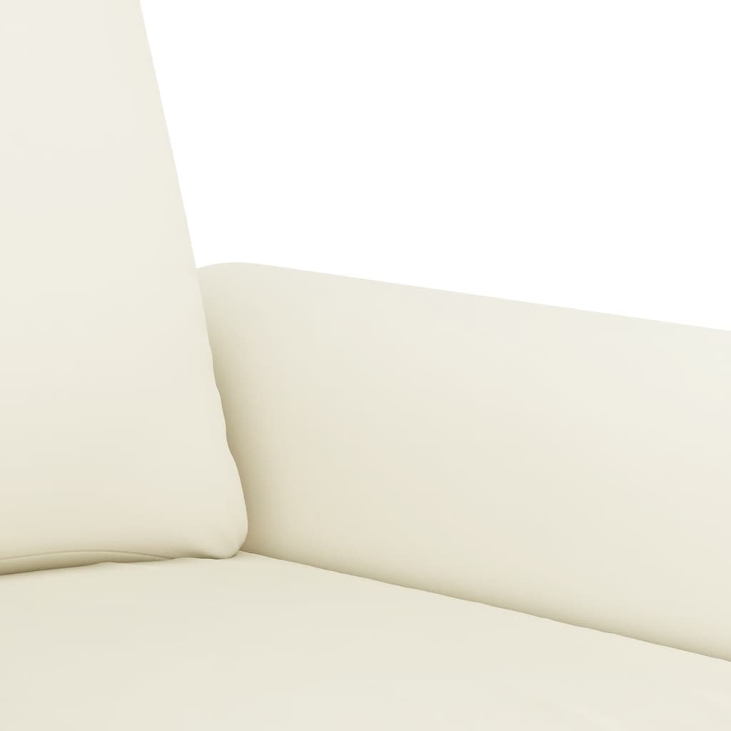 vidaXL Sofos komplektas su pagalvėlėmis, 2 dalių, kreminis, aksomas