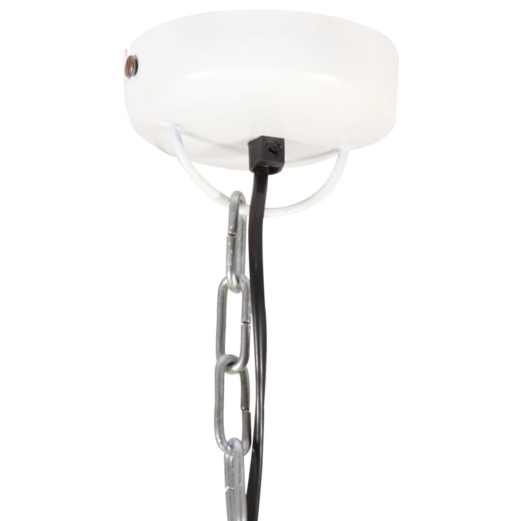 vidaXL Pakabinamas šviestuvas, baltas, geležis ir mediena, 40cm, E27