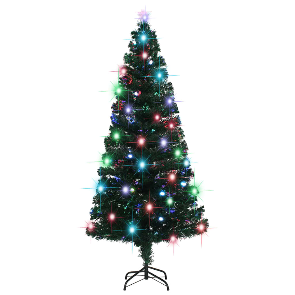 vidaXL Apšviesta Kalėdų eglutė su stovu, 180cm, optinis pluoštas