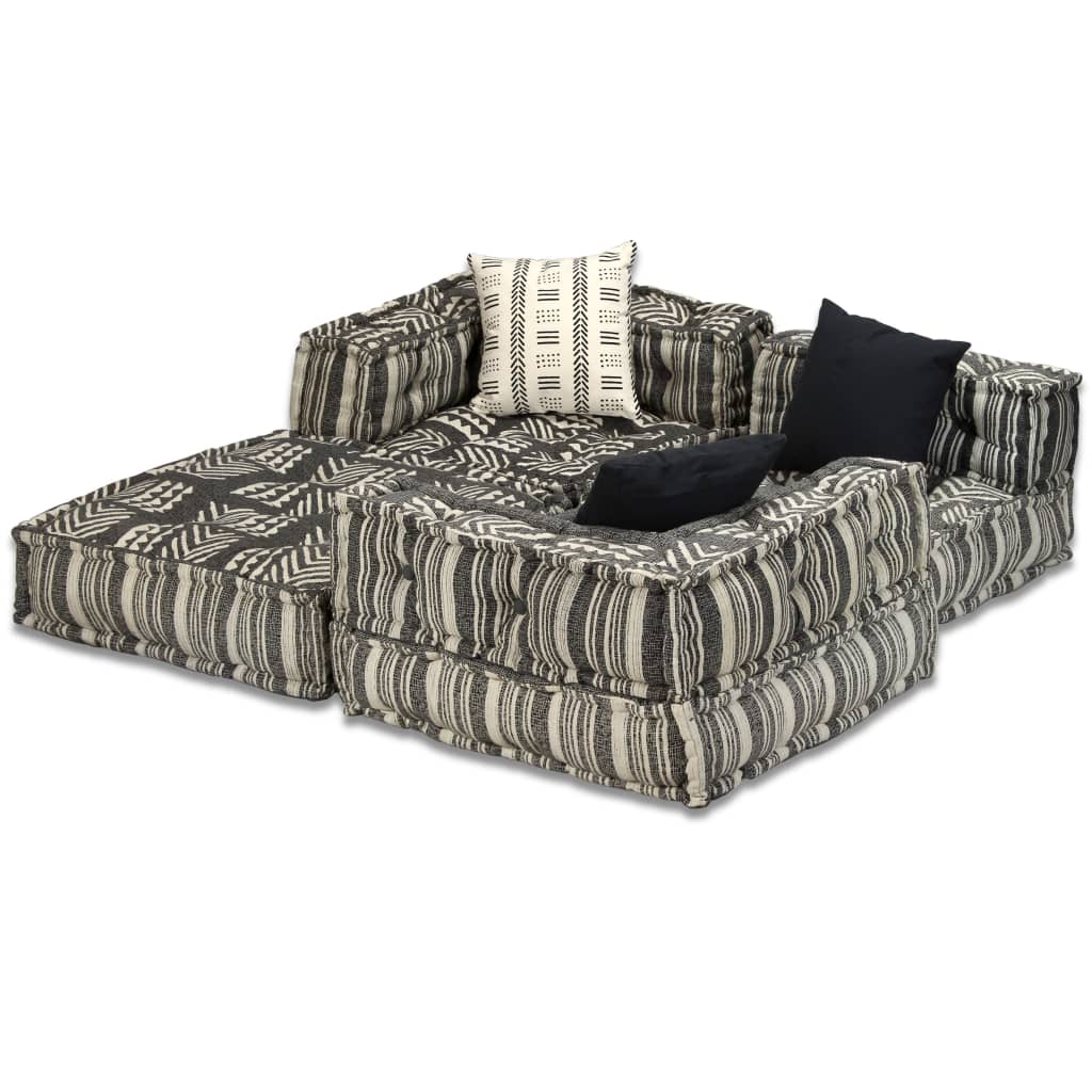 vidaXL Modulinės sofos komplektas, 12 dalių, audinys, dryžuotas