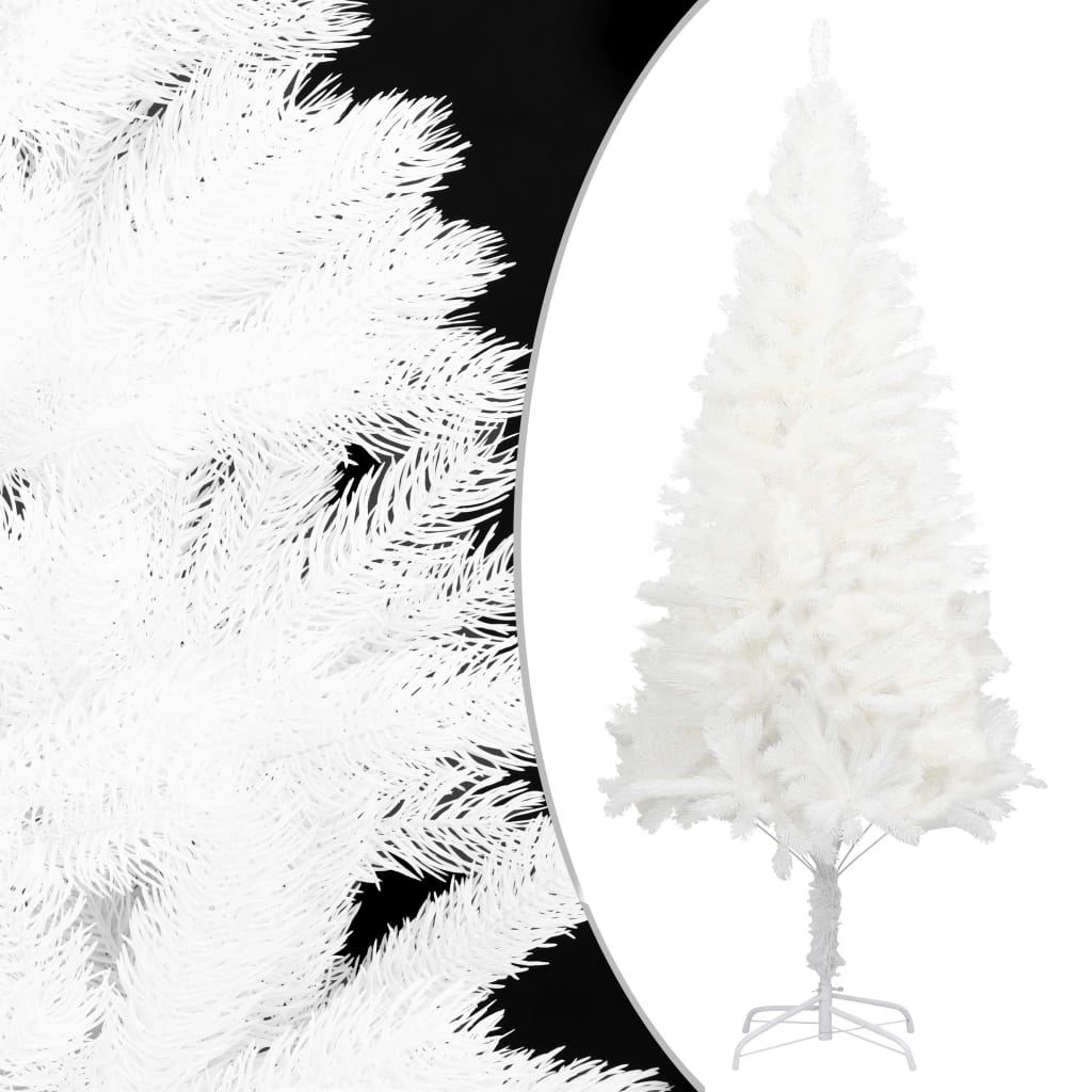 vidaXL Dirbtinė Kalėdų eglutė, balta, 150cm, su tikroviškais spygliais