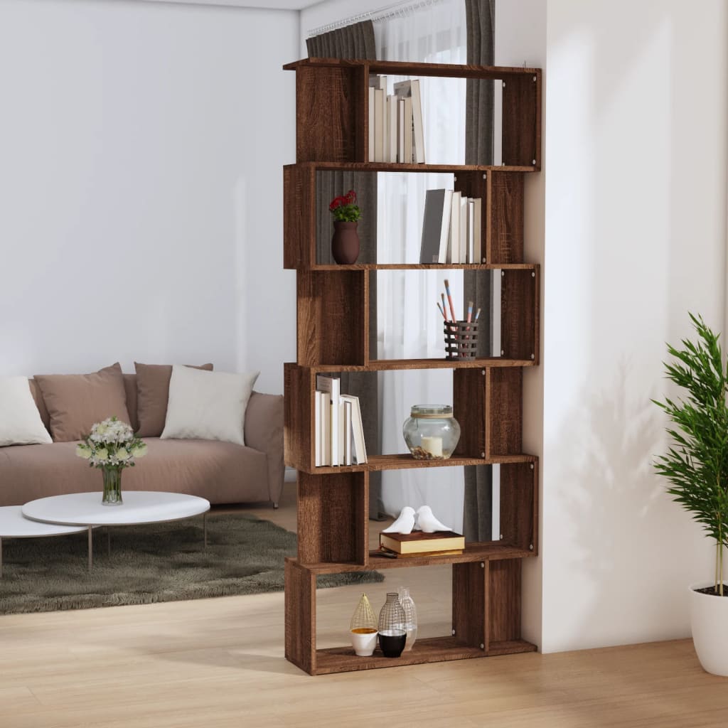 vidaXL Spintelė knygoms/pertvara, ruda ąžuolo, 80x24x192cm, mediena