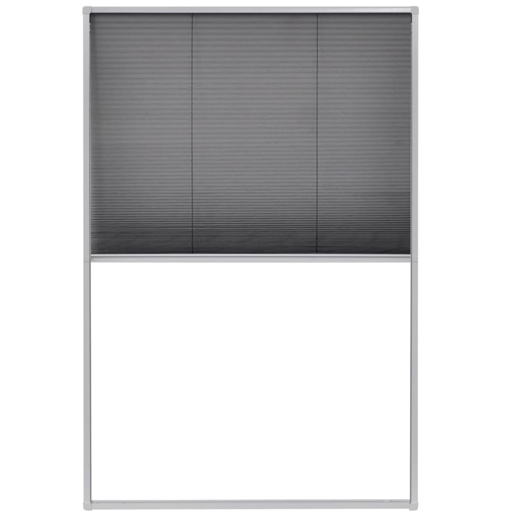 vidaXL Tinklelis nuo vabzdžių langams, plisuotas, aliuminis, 80x120cm