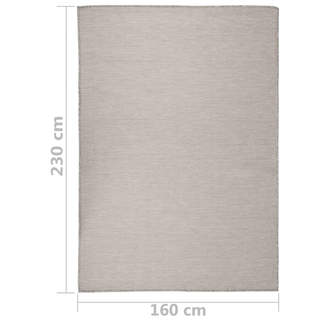 vidaXL Lauko kilimėlis, taupe spalvos, 160x230cm, plokščio pynimo