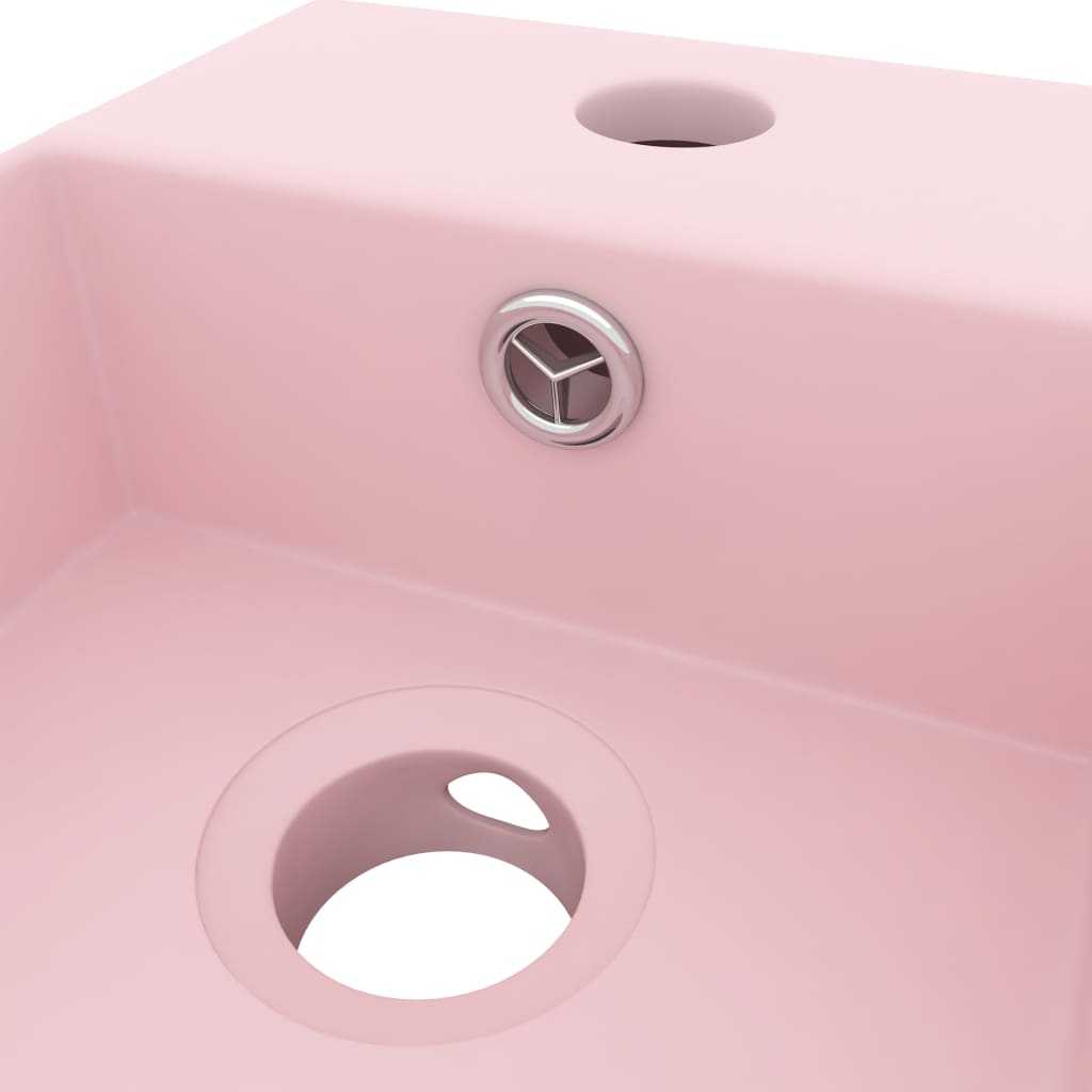 vidaXL Vonios kambario praustuvas, matinis rožinis, keramika