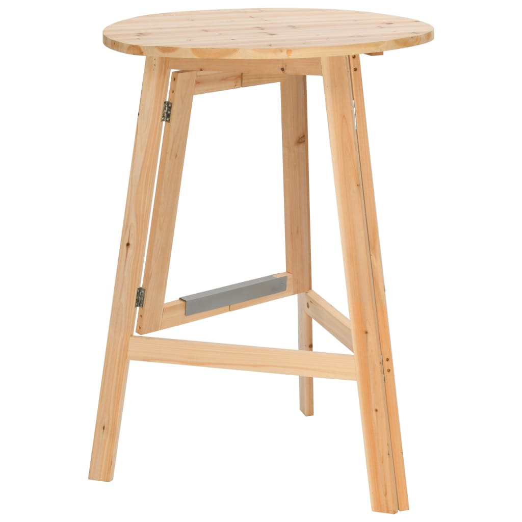 vidaXL Sulankstomas baro stalas, 78 cm, eglės mediena