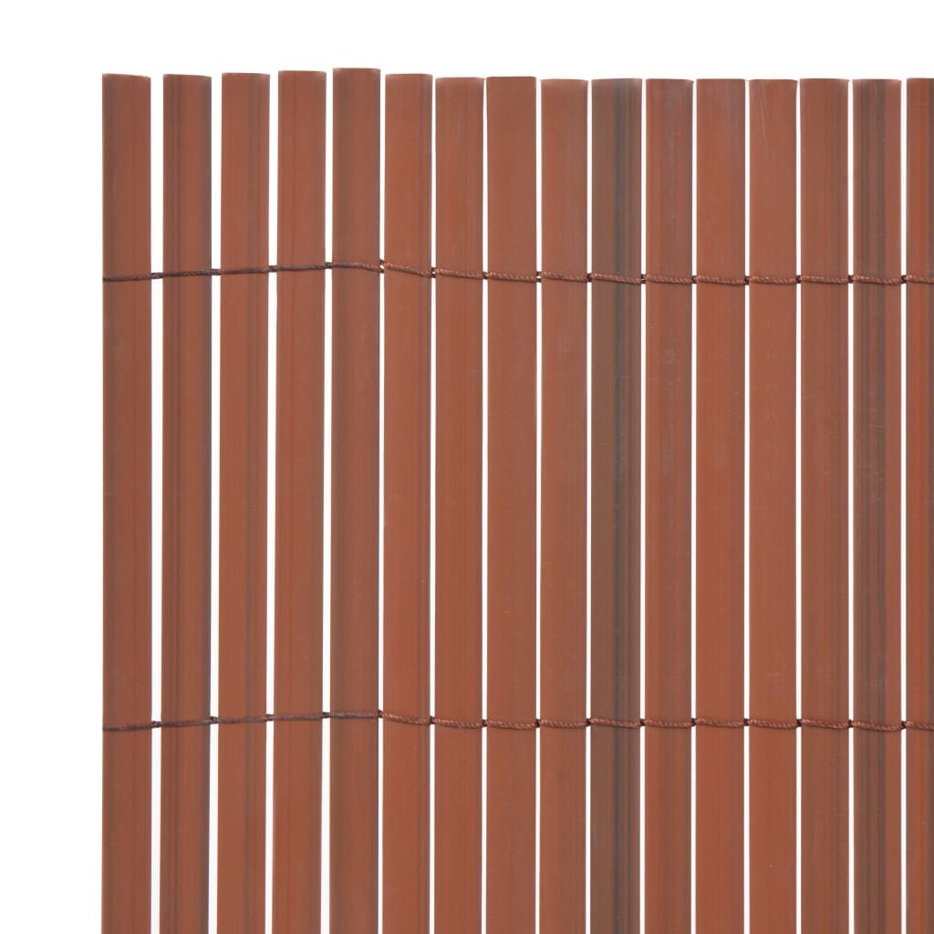 vidaXL Dvipusė sodo tvora, ruda, 90x300cm, PVC
