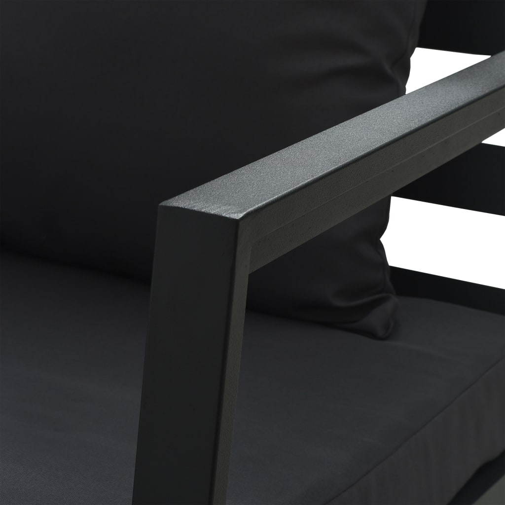 vidaXL Sodo sofa su pagalvėlėmis, tamsiai pilkos spalvos, aliuminis