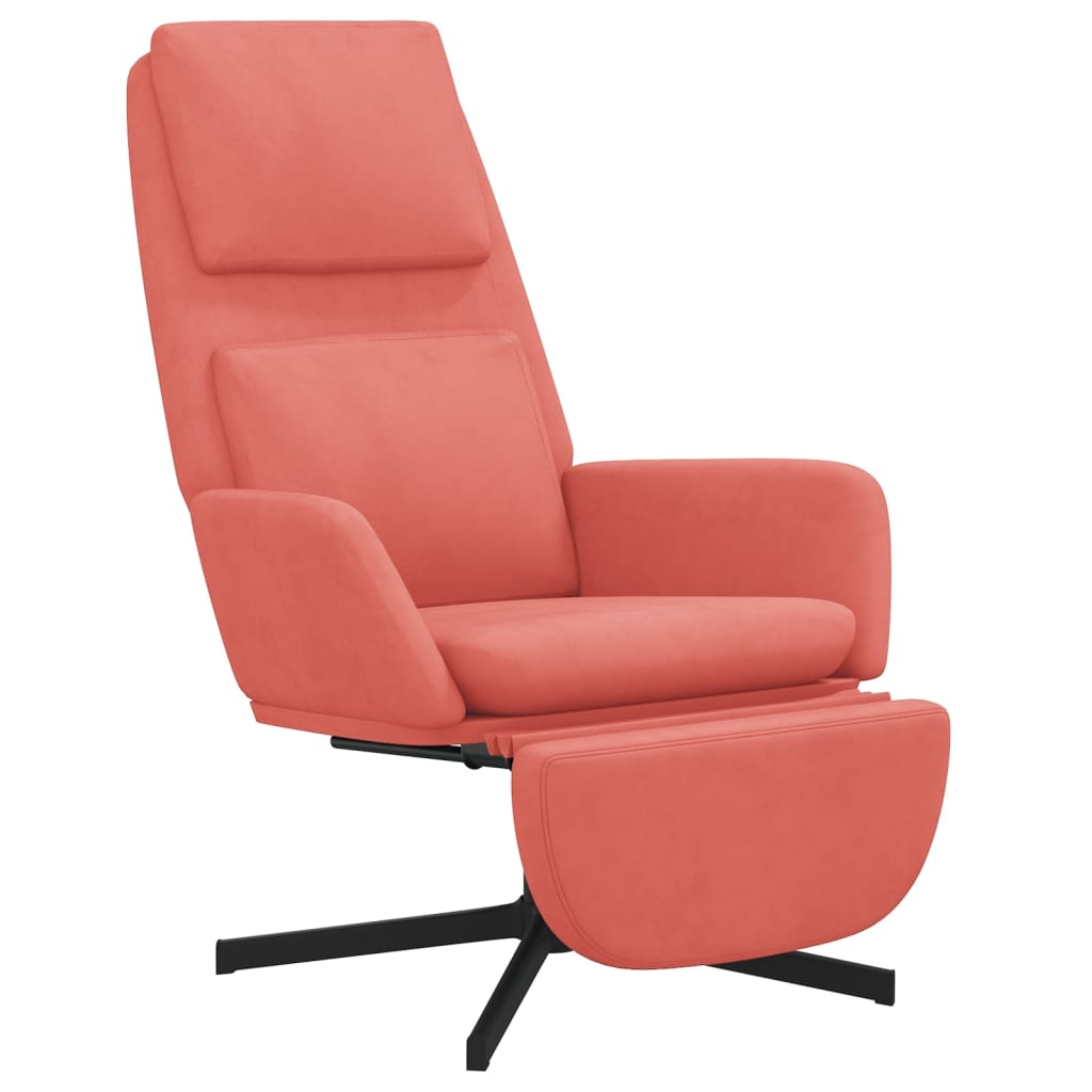 vidaXL Poilsio kėdė su pakoja, rožinės spalvos, aksomas