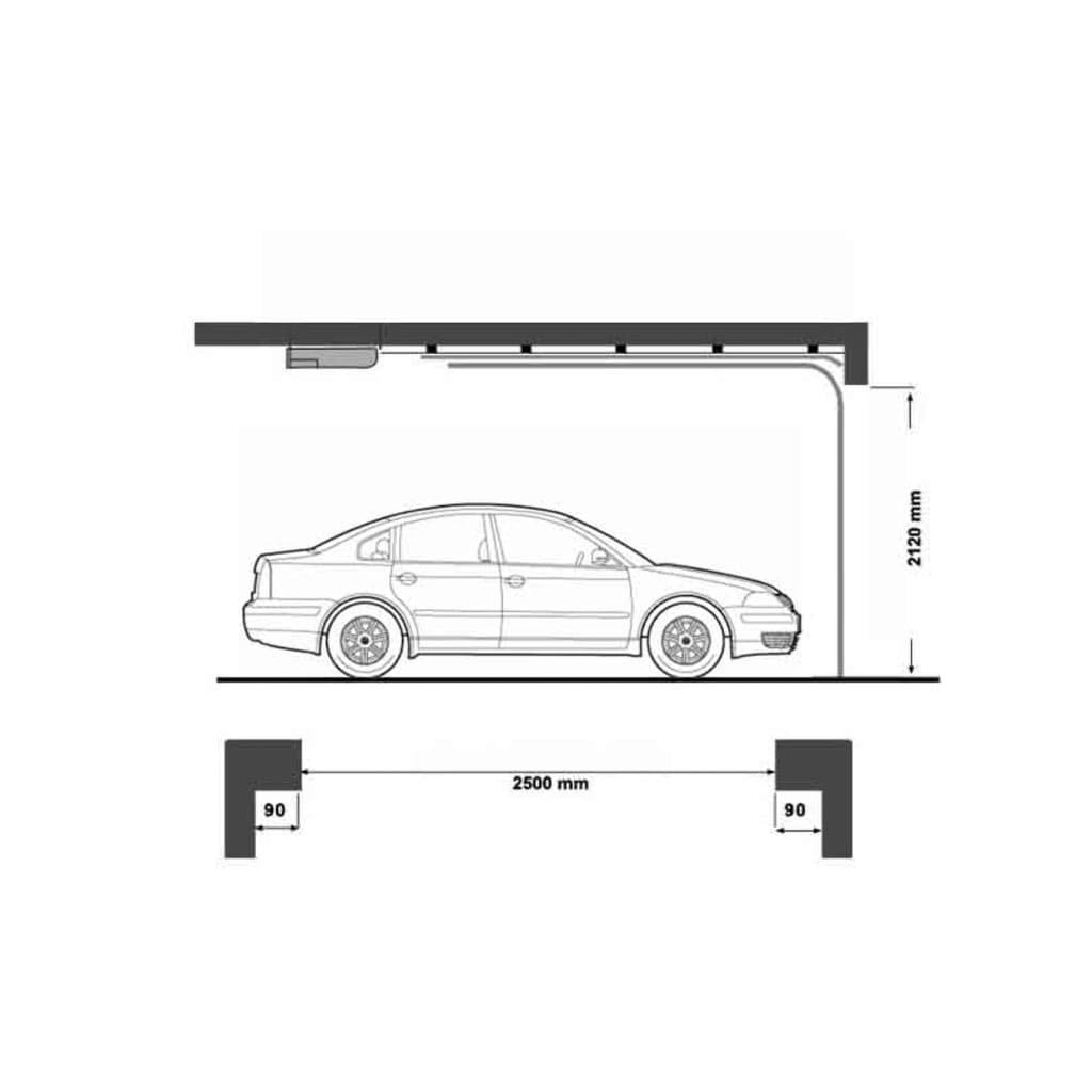 vidaXL Segmentiniai garažo vartai, pilkšvai balti