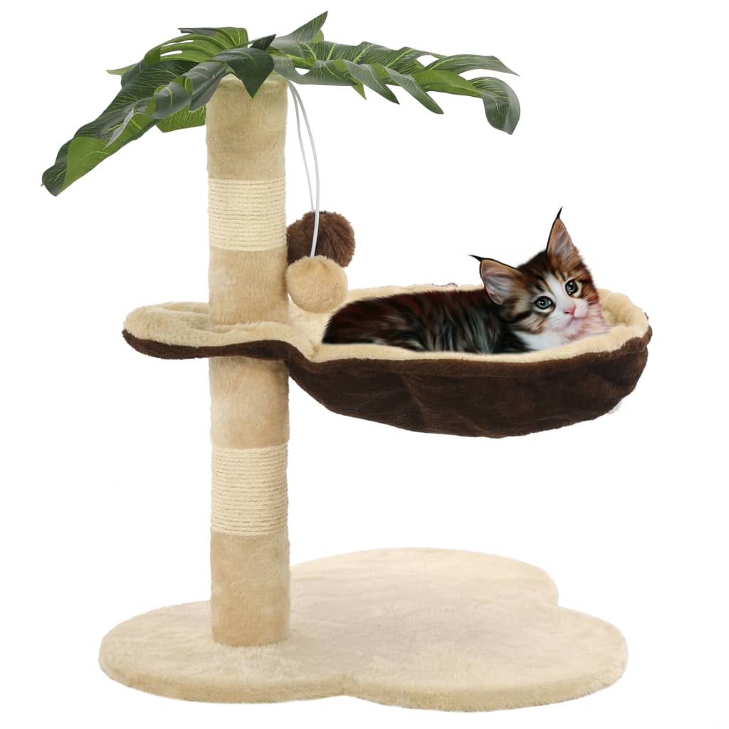 vidaXL Draskyklė katėms su stovu iš sizalio, 50cm, smėlio ir rudos sp.