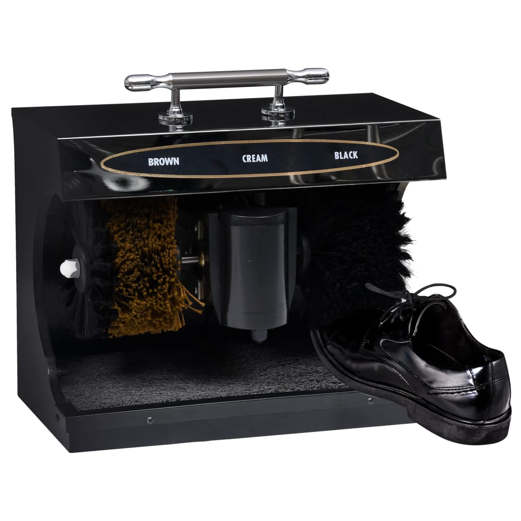 vidaXL Elektrinė batų poliravimo mašina, juoda, visiškai automatinė
