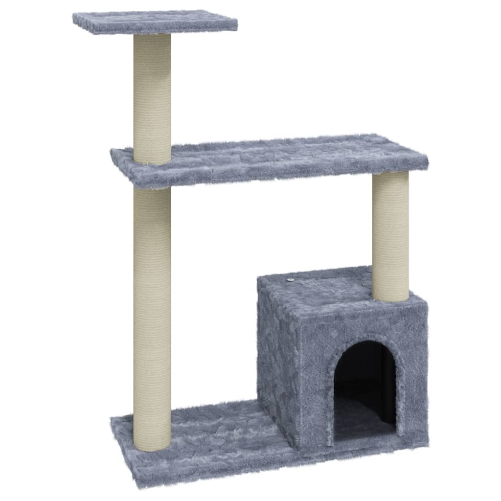 vidaXL Draskyklė katėms su stovais iš sizalio, šviesiai pilka, 70cm