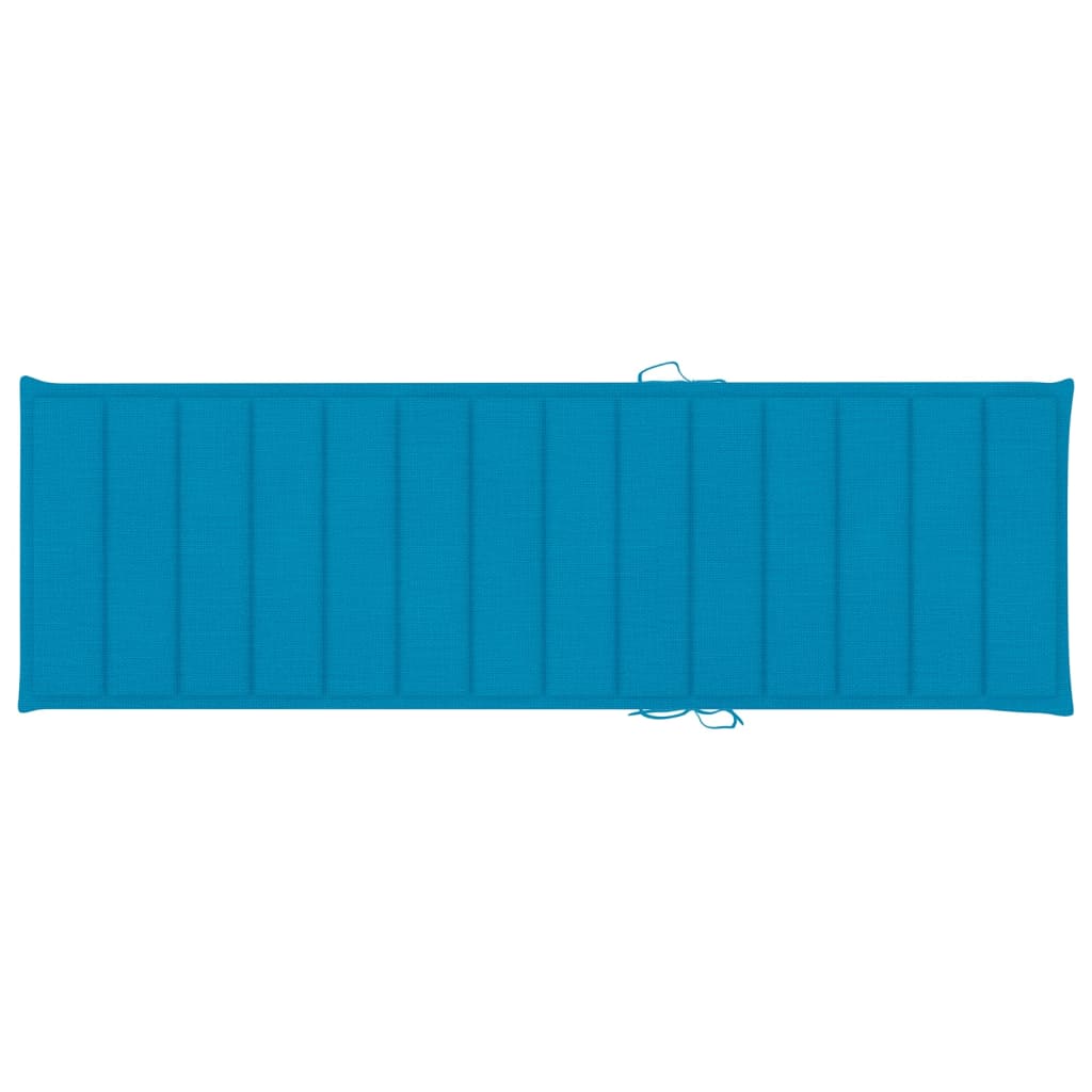 vidaXL Dvivietis saulės gultas su mėlynos spalv. pagal., impreg. pušis