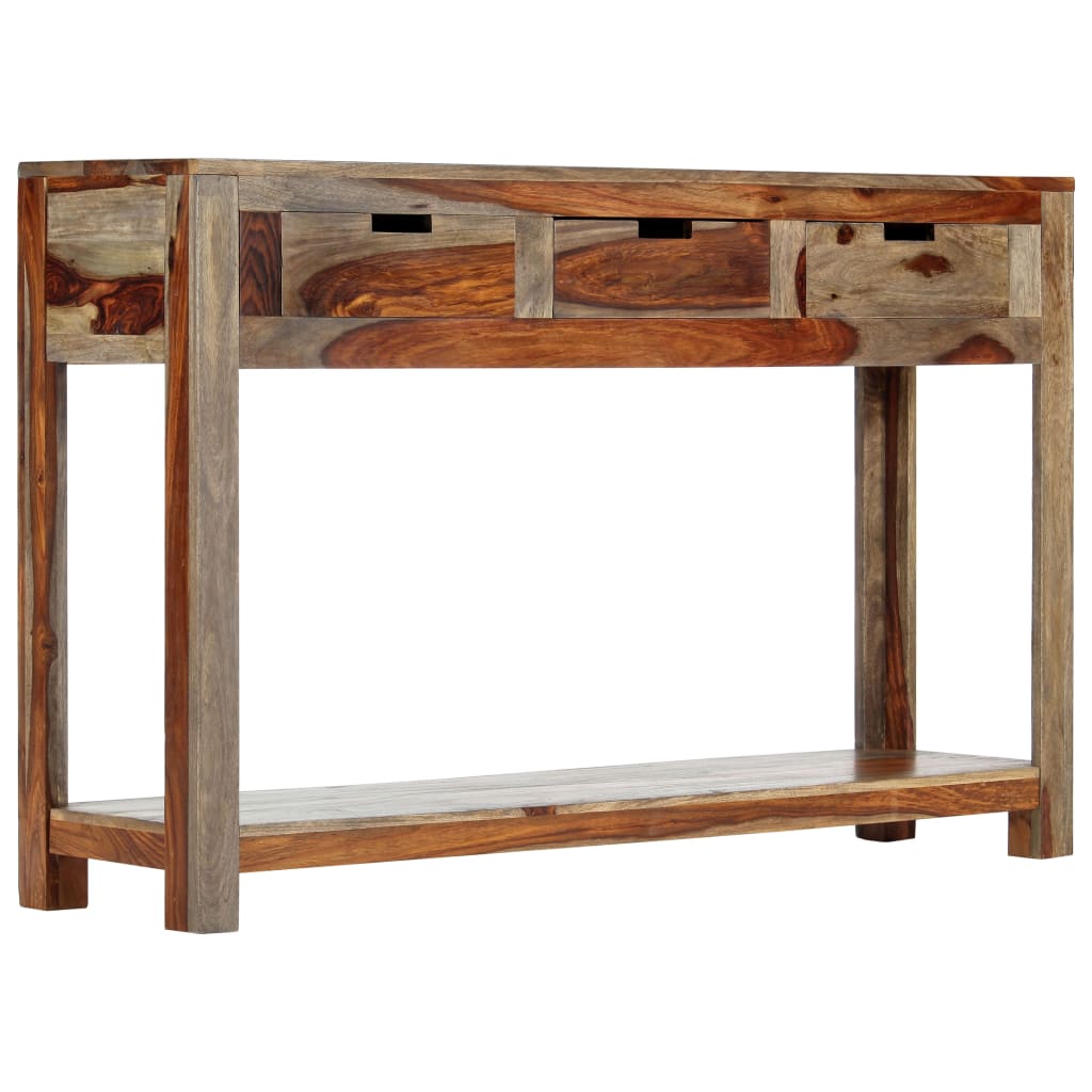 vidaXL Konsolinis staliukas su 3 stalčiais, 120x30x75cm, rausv. dalb.