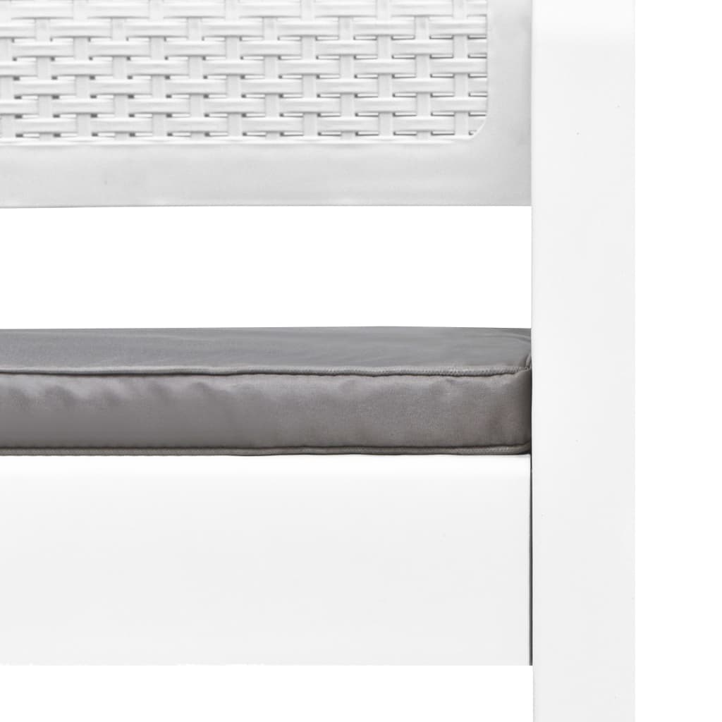 vidaXL Poilsio komplektas su pagalvėmis, 4 dalių, baltas, plastikas