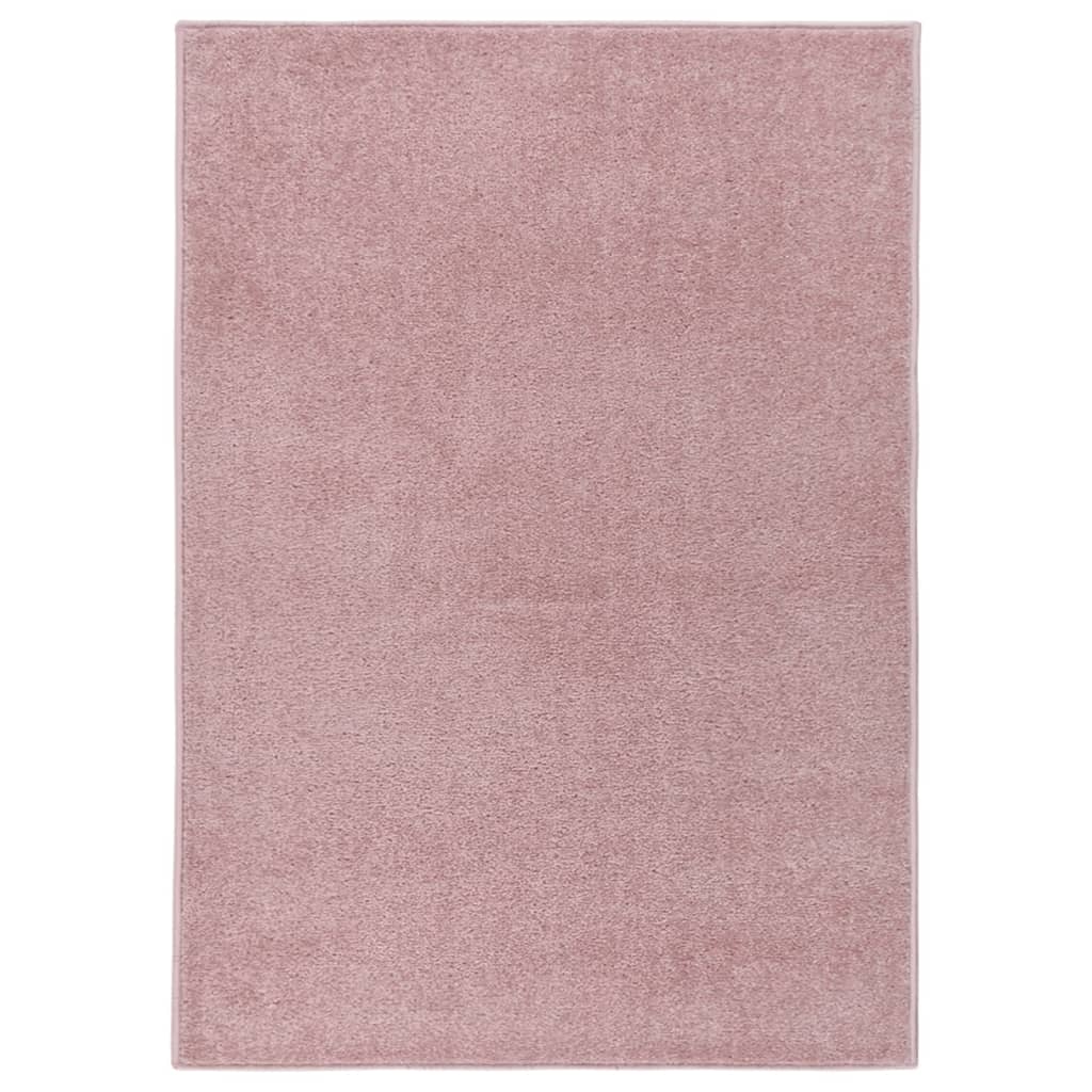 vidaXL Kilimėlis, rožinės spalvos, 240x340cm, trumpi šereliai