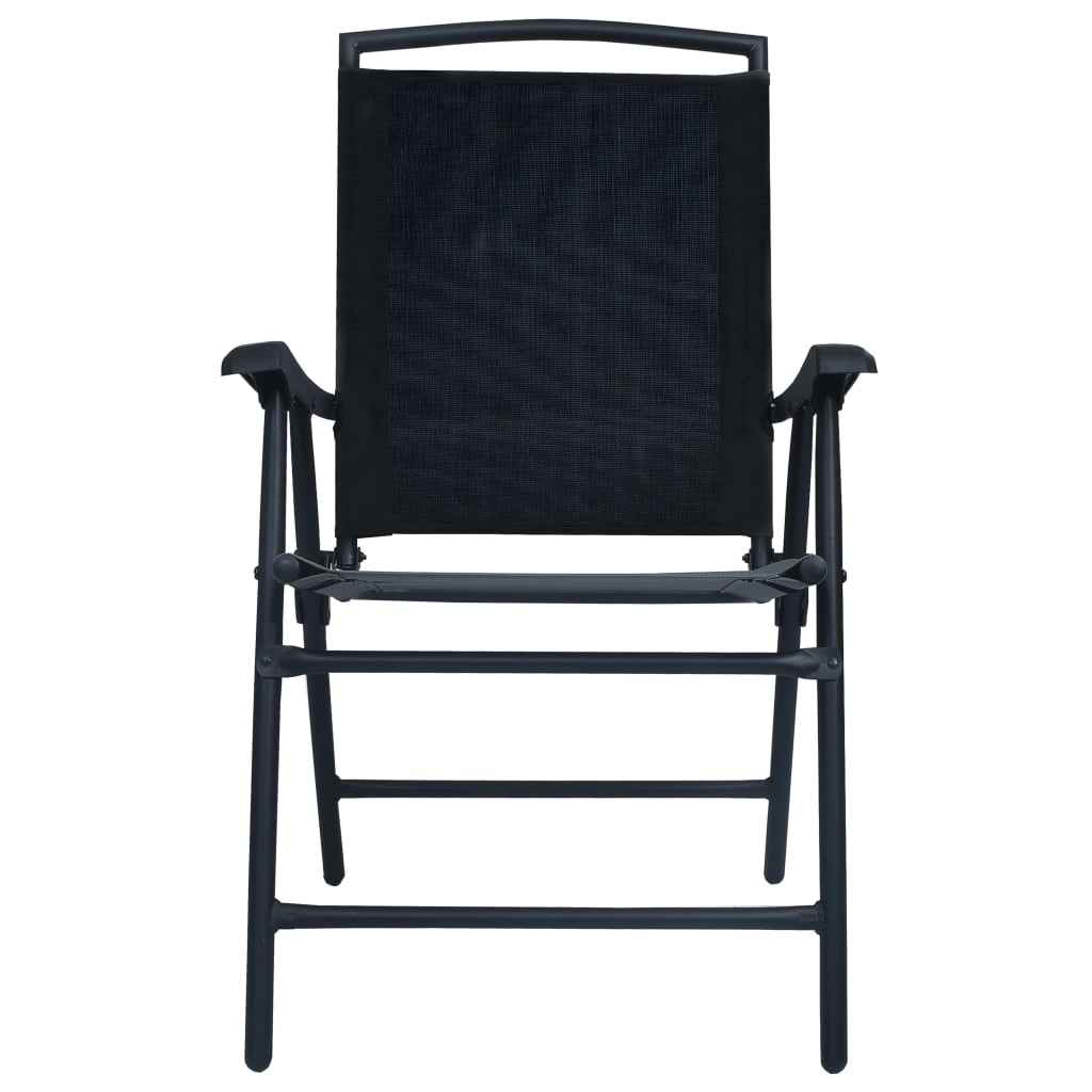 vidaXL Bistro baldų komplektas, 3 dalių, juodos spalvos, plienas