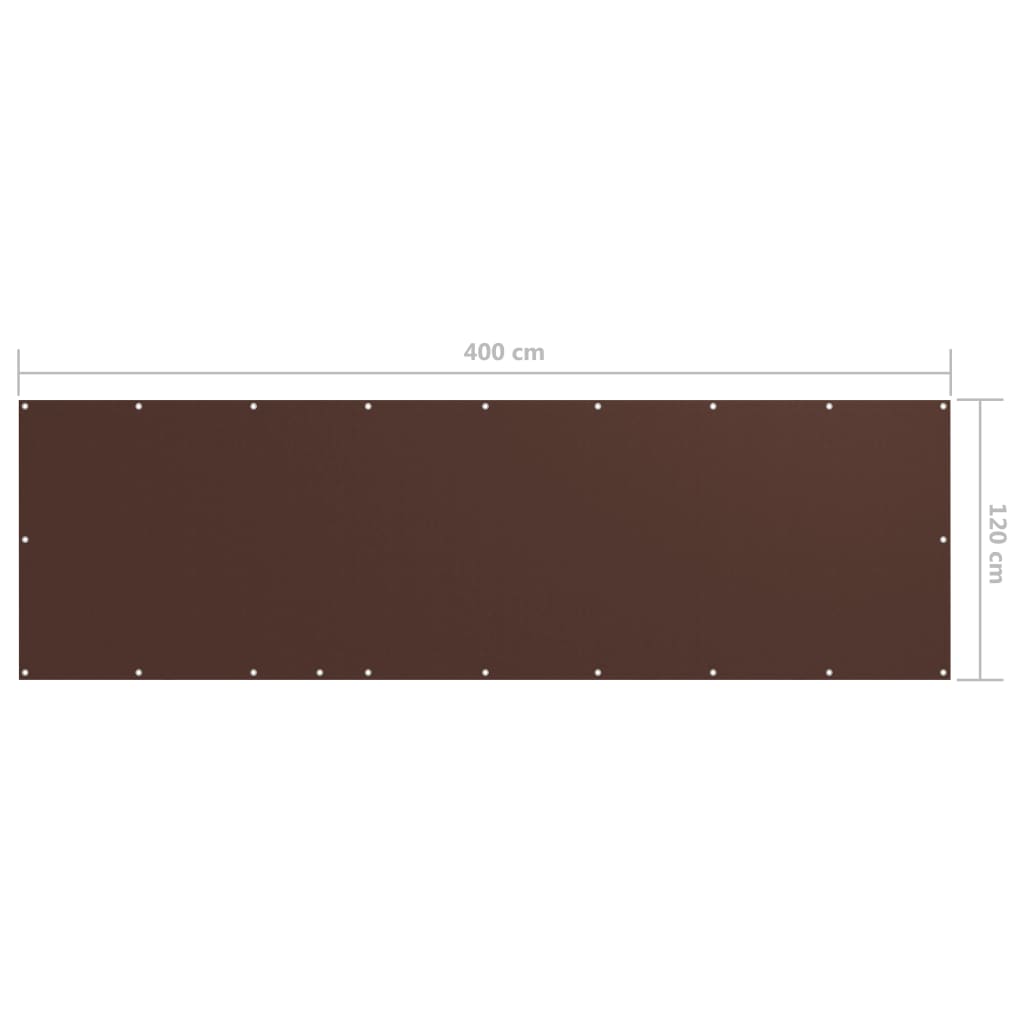 vidaXL Balkono pertvara, rudos spalvos, 120x400cm, oksfordo audinys