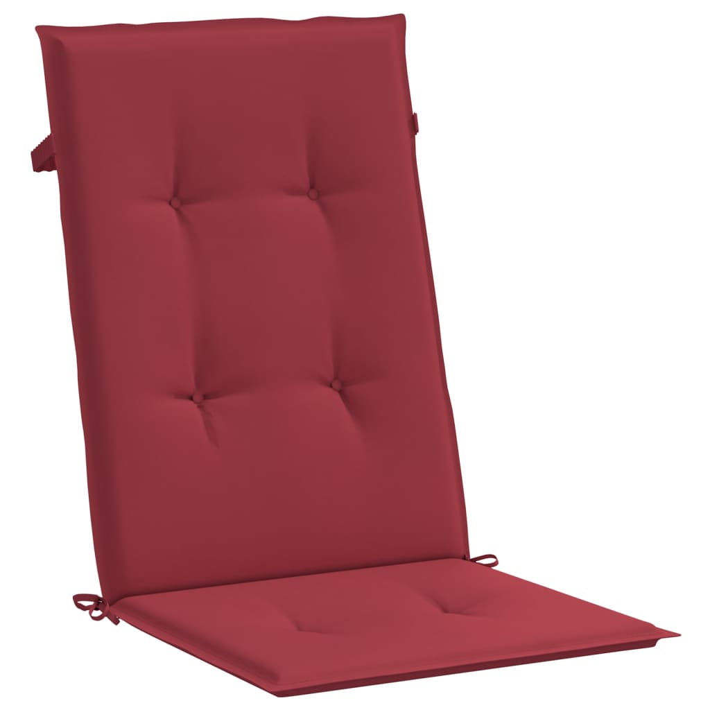 vidaXL Sodo kėdės pagalvėlės, 2vnt., vyno, 120x50x3cm, audinys